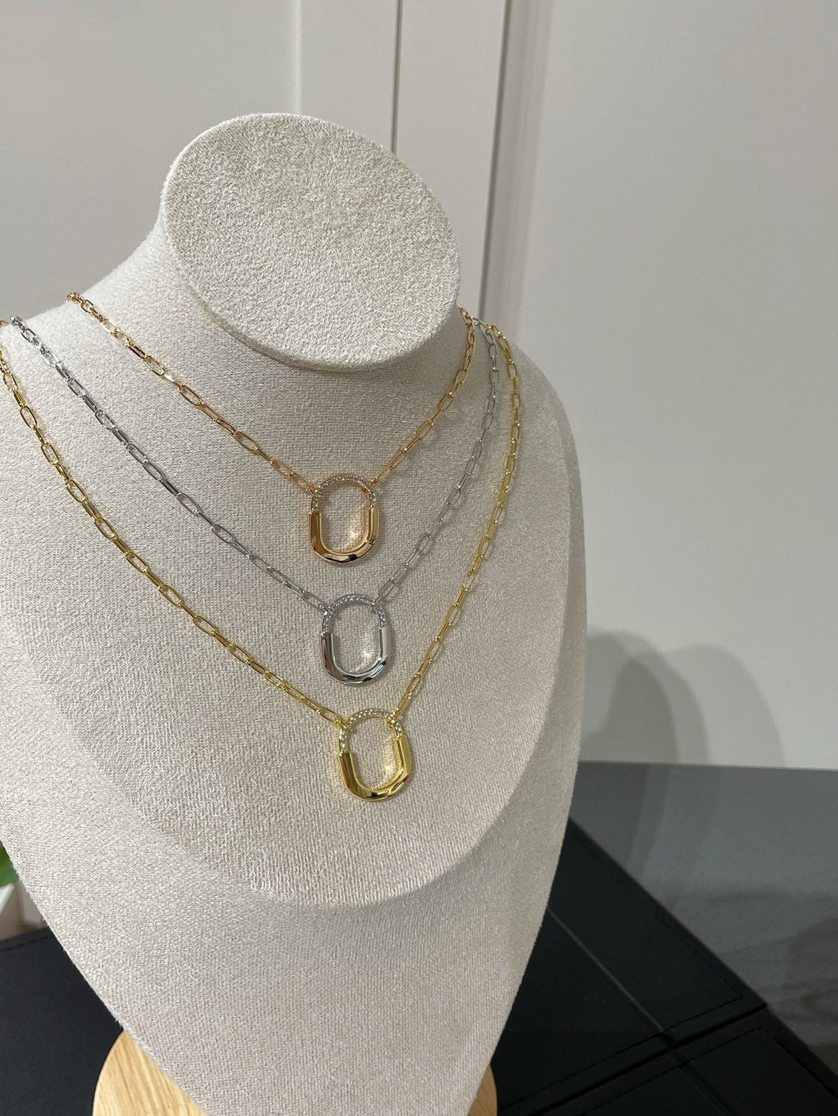 [Renovia Jewelry]LOCK MEDIUM PENDANT DIAMOND NECKLACE
