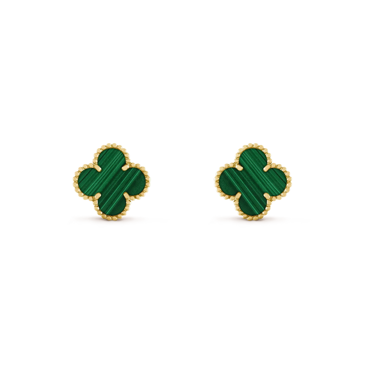 [Renovia Jewelry]CLOVER MEDIUM 1 MOTIFS MALACHITE  EARRINGS