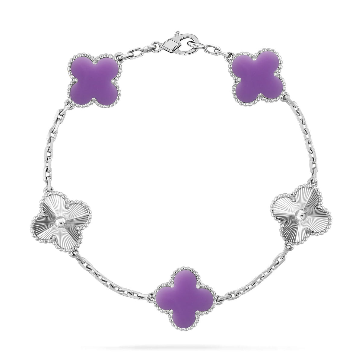 [Renovia Jewelry]CLOVER 5 MOTIF LIGHT PURPLE BRACELET COLLECTION