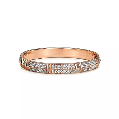 [Renovia Jewelry]ATLAS X PINK GOLD DIAMOND PAVED BRACELET