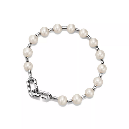 [Renovia Jewelry]PEARL 7-8MM SILVER BRACELET