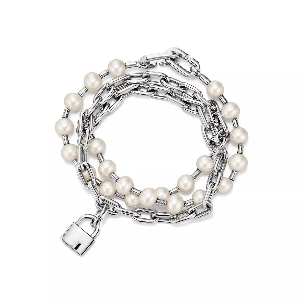 [Renovia Jewelry]PEARL LOCK SILVER BRACELET