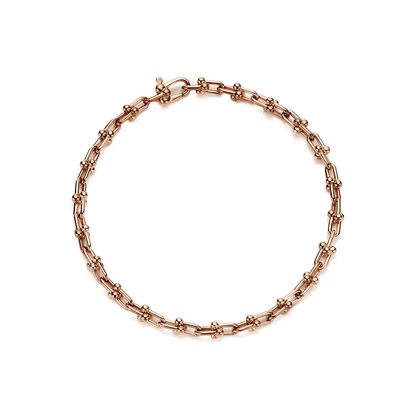 [Renovia Jewelry]HARDWEAR MICRO LINK 44 MOTIF PINK GOLD BRACELET