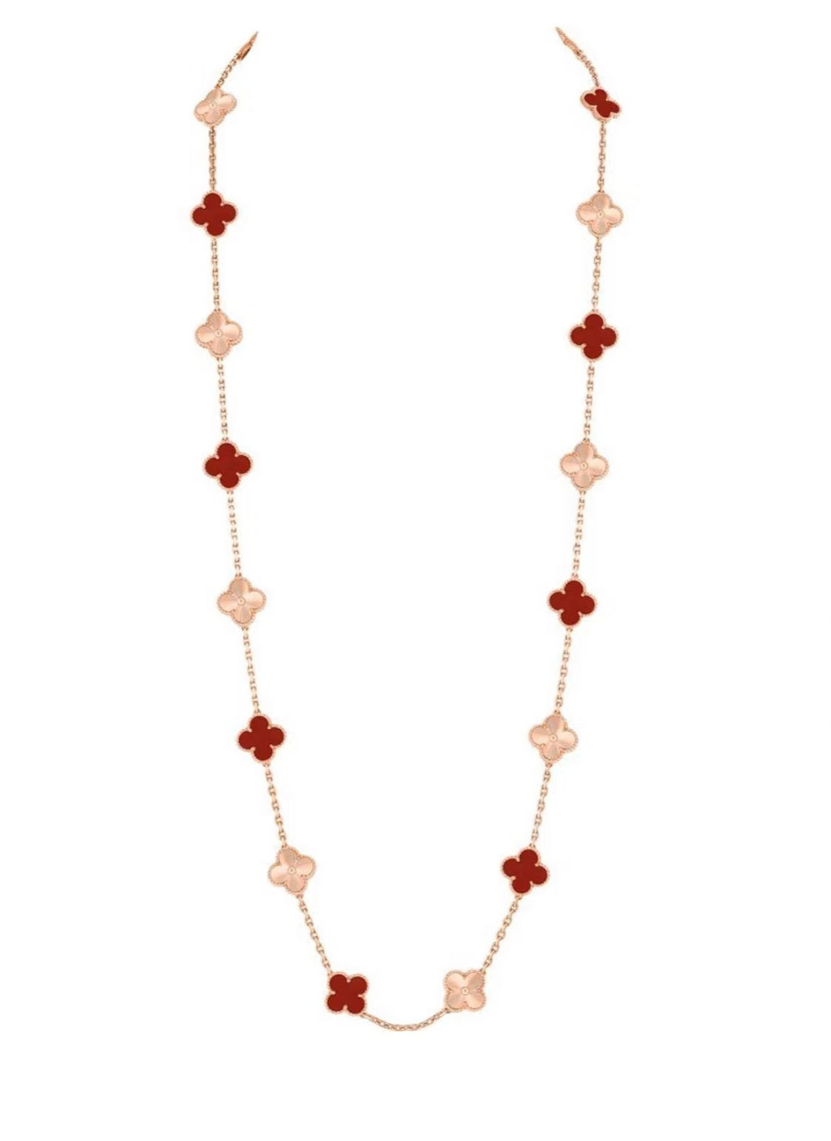 [Renovia Jewelry]CLOVER 20 MOTIFS LASER CARNELIAN NECKLACE