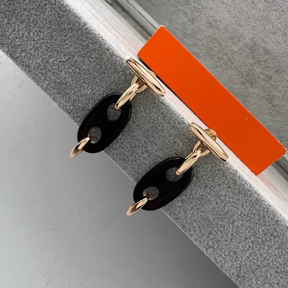 [Renovia Jewelry]BROWN PIG NOSE EARRINGS