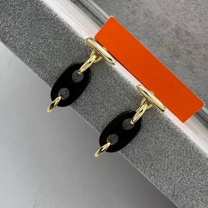 [Renovia Jewelry]BROWN PIG NOSE EARRINGS