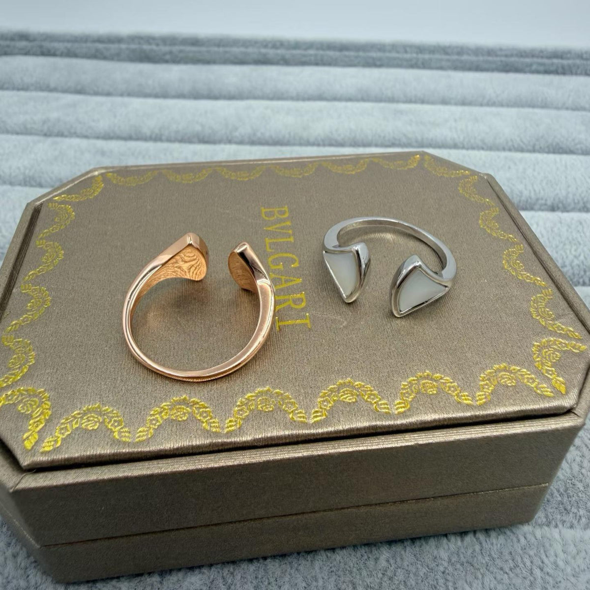 [Renovia Jewelry]FAN SHAPE DOUBLE SHELL OPEN RING