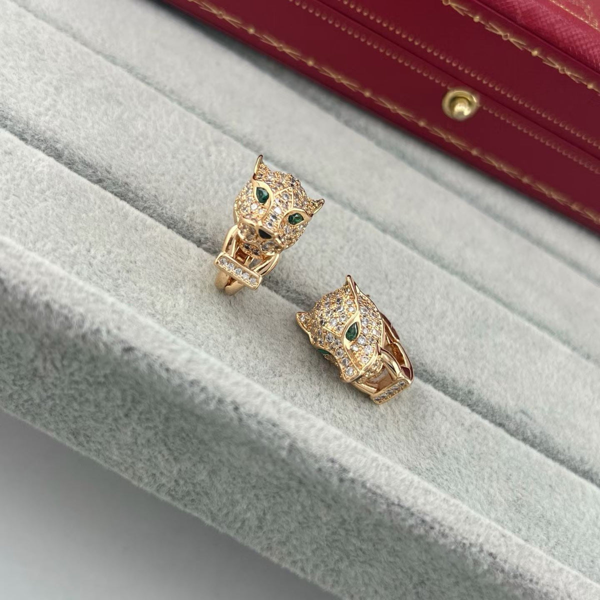 [Renovia Jewelry]FULL PAVE LEOPARD HEAD EAR CUFFS