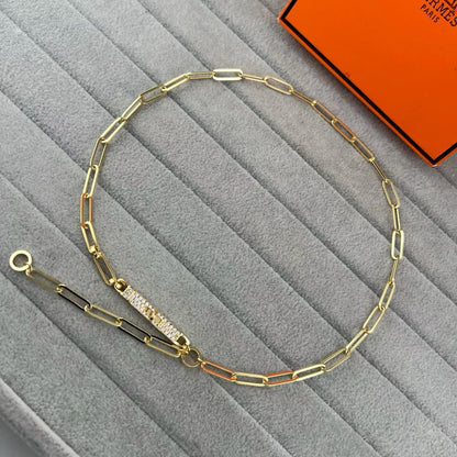 [Renovia Jewelry]FULL PAVE PIG NOSE CLASP NECKLACE