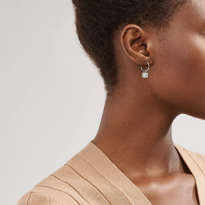 [Renovia Jewelry]PEARL HOOP SILVER EARRINGS