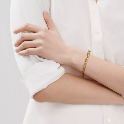 [Renovia Jewelry]HARDWEAR MEDIUM LINK 20 MOTIF GOLD BRACELET