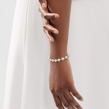 [Renovia Jewelry]PEARL 7-8MM SILVER BRACELET