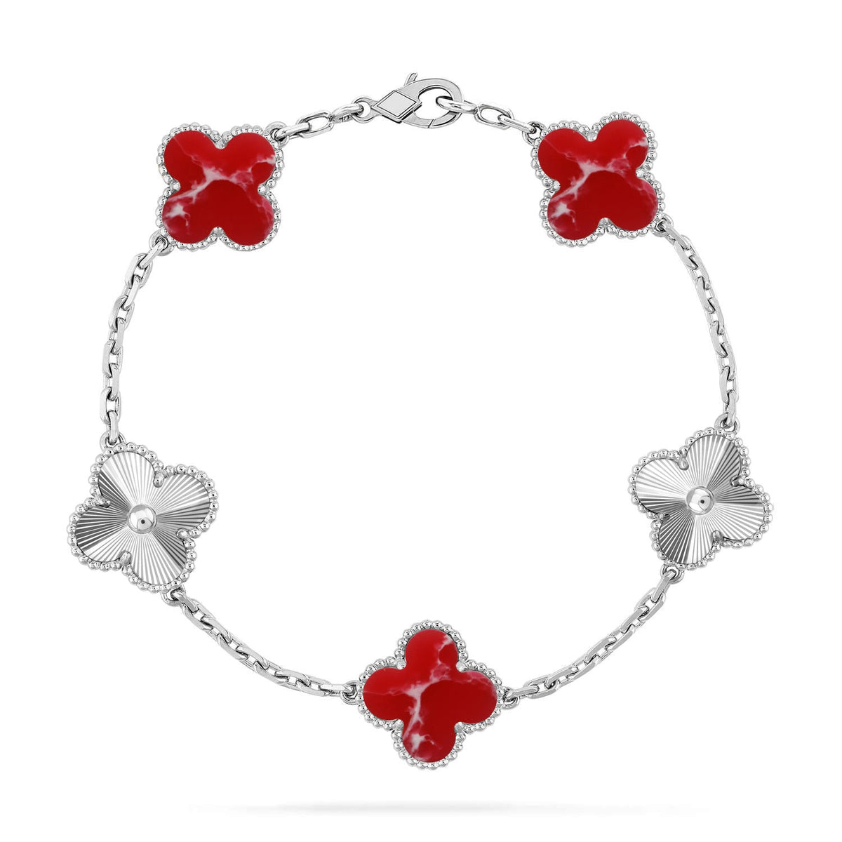 [Renovia Jewelry]CLOVER 5 MOTIF RED PATTERN BRACELET COLLECTION