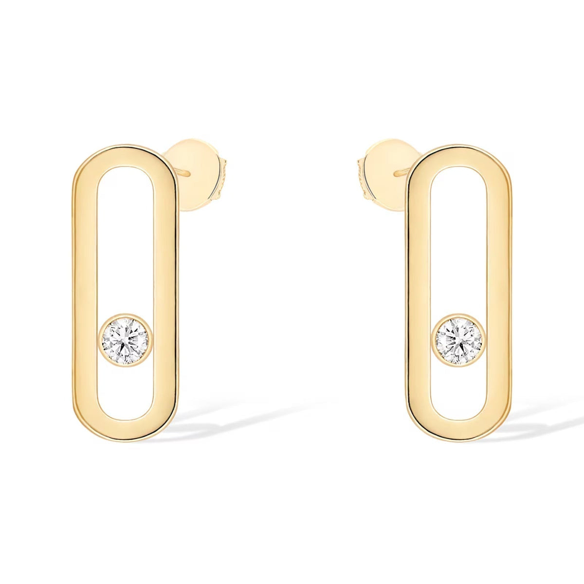 [Renovia Jewelry]MOVE UNO SMALL 1 DIAMOND EARRINGS