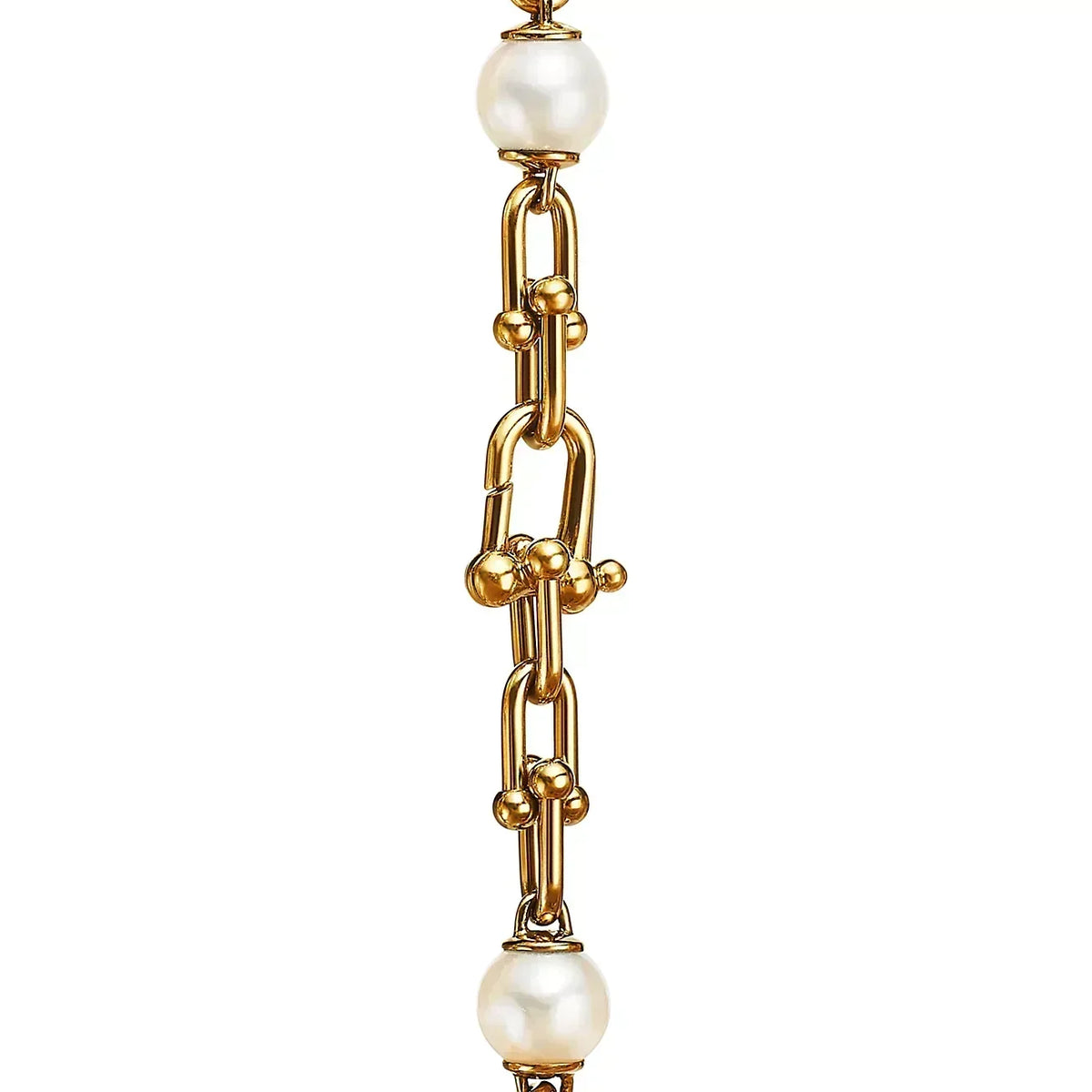 [Renovia Jewelry]LINK BRACELET GOLD WITH FRESHWATER PEARLS