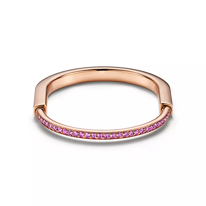 [Renovia Jewelry]LOCK BRACELET ROSE DIAMOND PINK GOLD