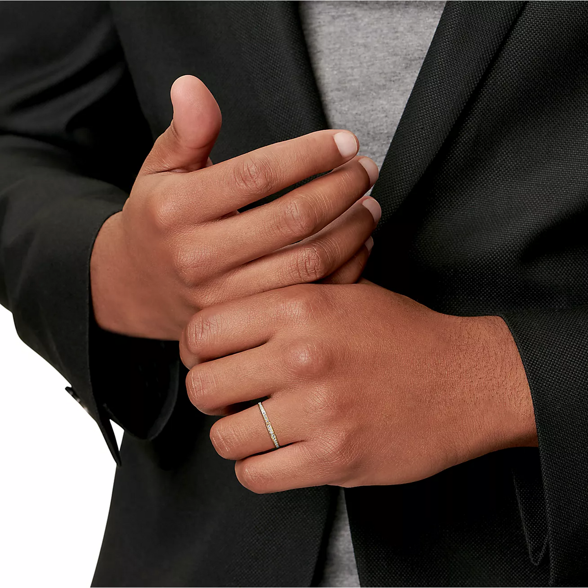 [Renovia Jewelry]LOCK RING GOLD DIAMOND PAVED