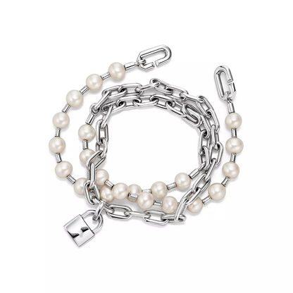 [Renovia Jewelry]PEARL LOCK SILVER BRACELET