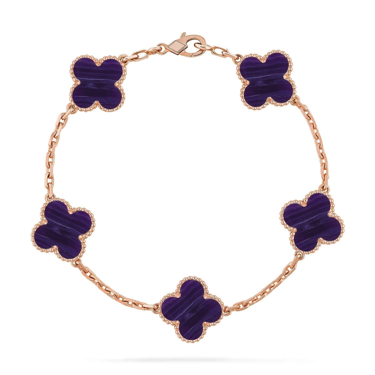 [Renovia Jewelry]CLOVER 5 MOTIF PURPLE STRIPES BRACELET COLLECTION
