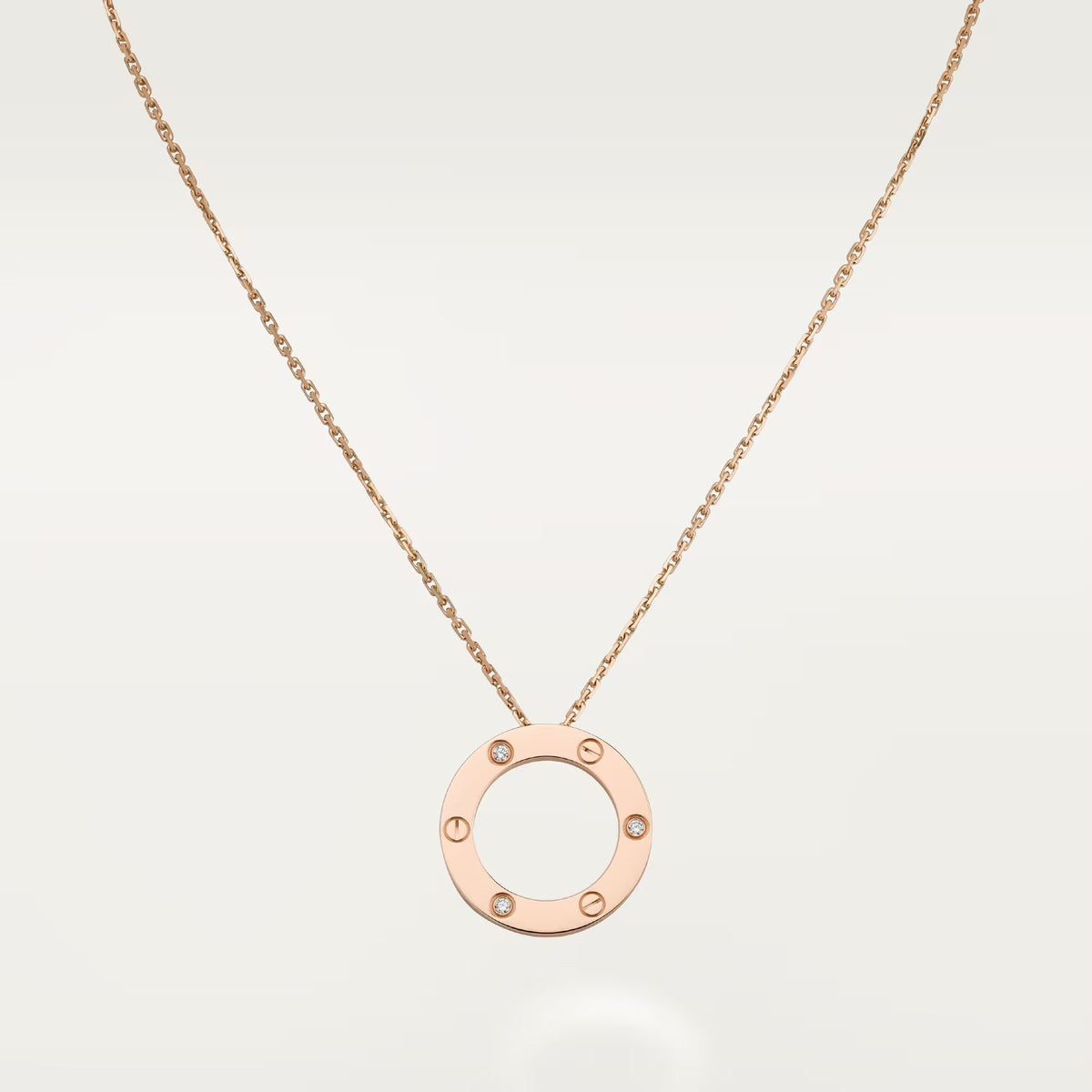 [Renovia Jewelry]LOVE NECKLACE 16MM 3 DIAMONDS