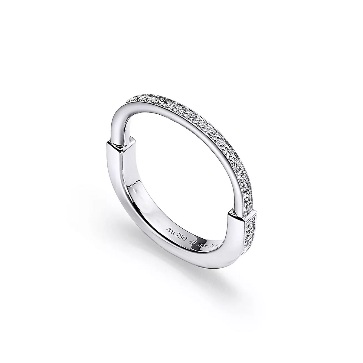 [Renovia Jewelry]LOCK RING SILVER DIAMOND PAVED
