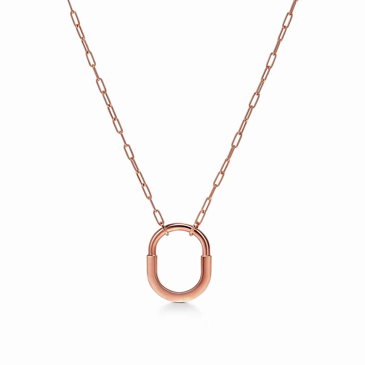 [Renovia Jewelry]LOCK MEDIUM PENDANT PINK DIAMOND PINK GOLD NECKLACE