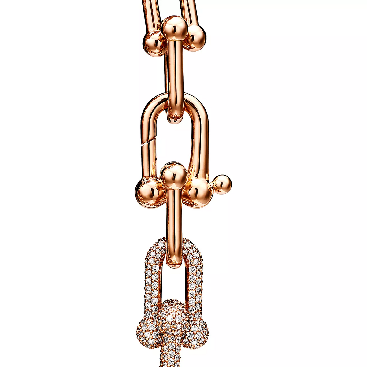 [Renovia Jewelry]HARDWEAR LARGE LINK PINK GOLD PAVED DIAMOND BRACELET