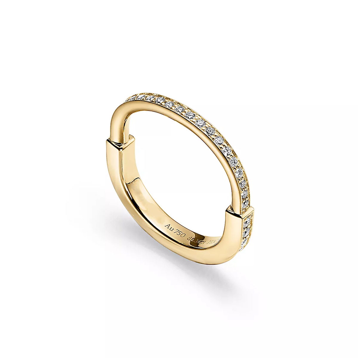 [Renovia Jewelry]LOCK RING GOLD DIAMOND PAVED