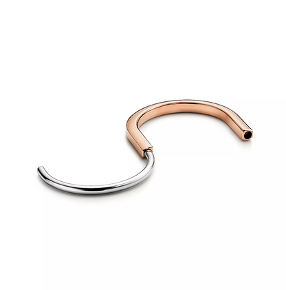 [Renovia Jewelry]LOCK BRACELET ROSE AND WHITE GOLD