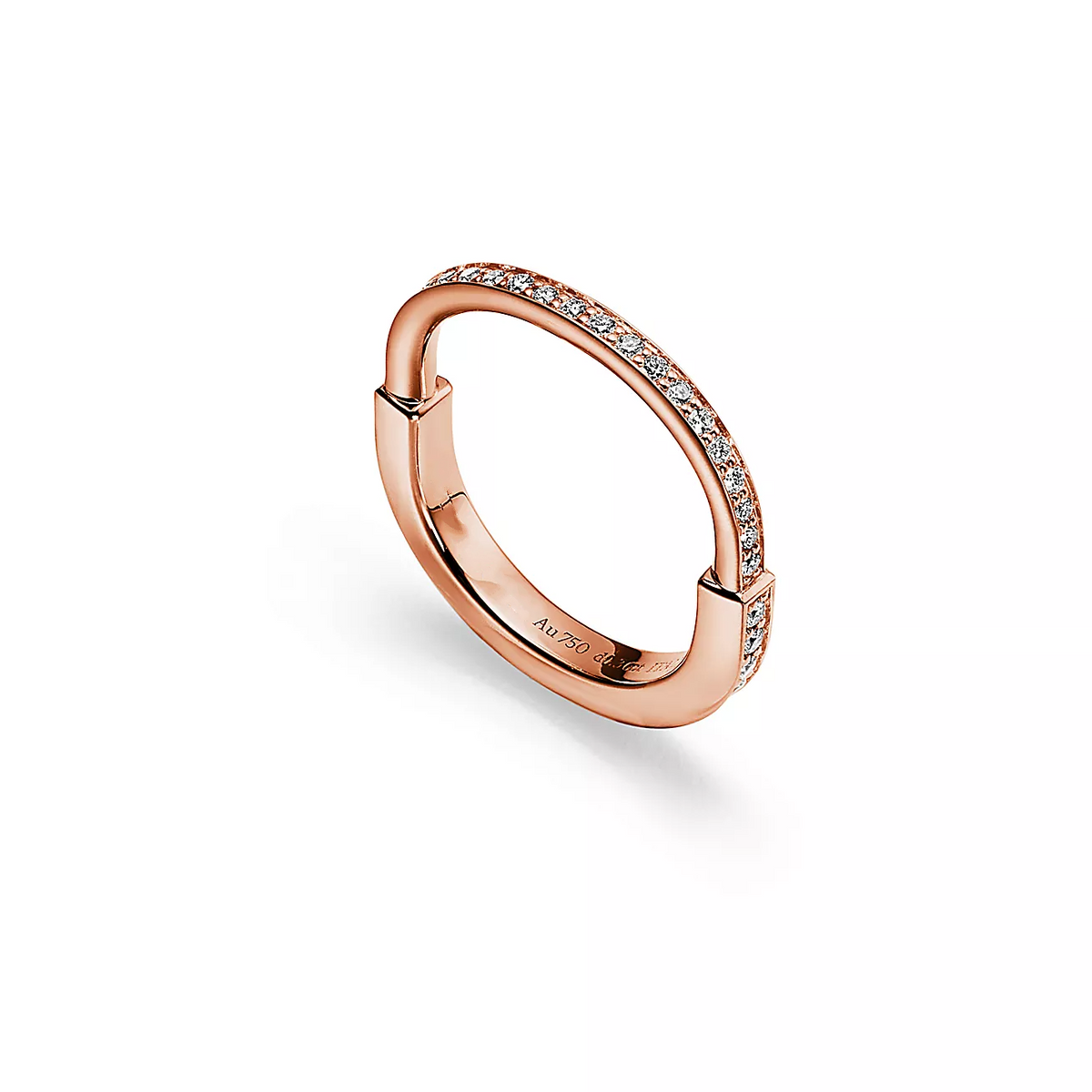 [Renovia Jewelry]LOCK RING PINK GOLD DIAMOND PAVED