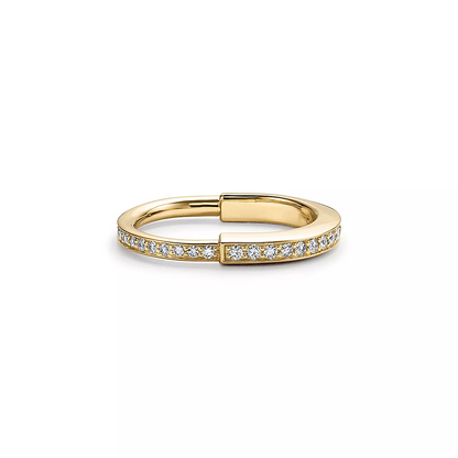 [Renovia Jewelry]LOCK RING GOLD DIAMOND PAVED