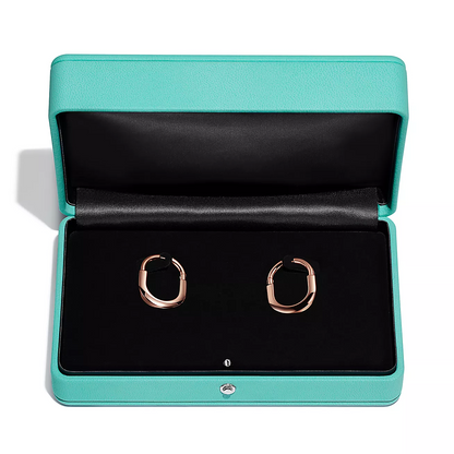 [Renovia Jewelry]LOCK MEDIUM PINK DIAMOND PINK GOLD EARRINGS