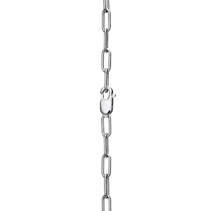 [Renovia Jewelry]LOCK NECKLACE MEDIUM PENDANT SILVER PAVED DIAMONDS