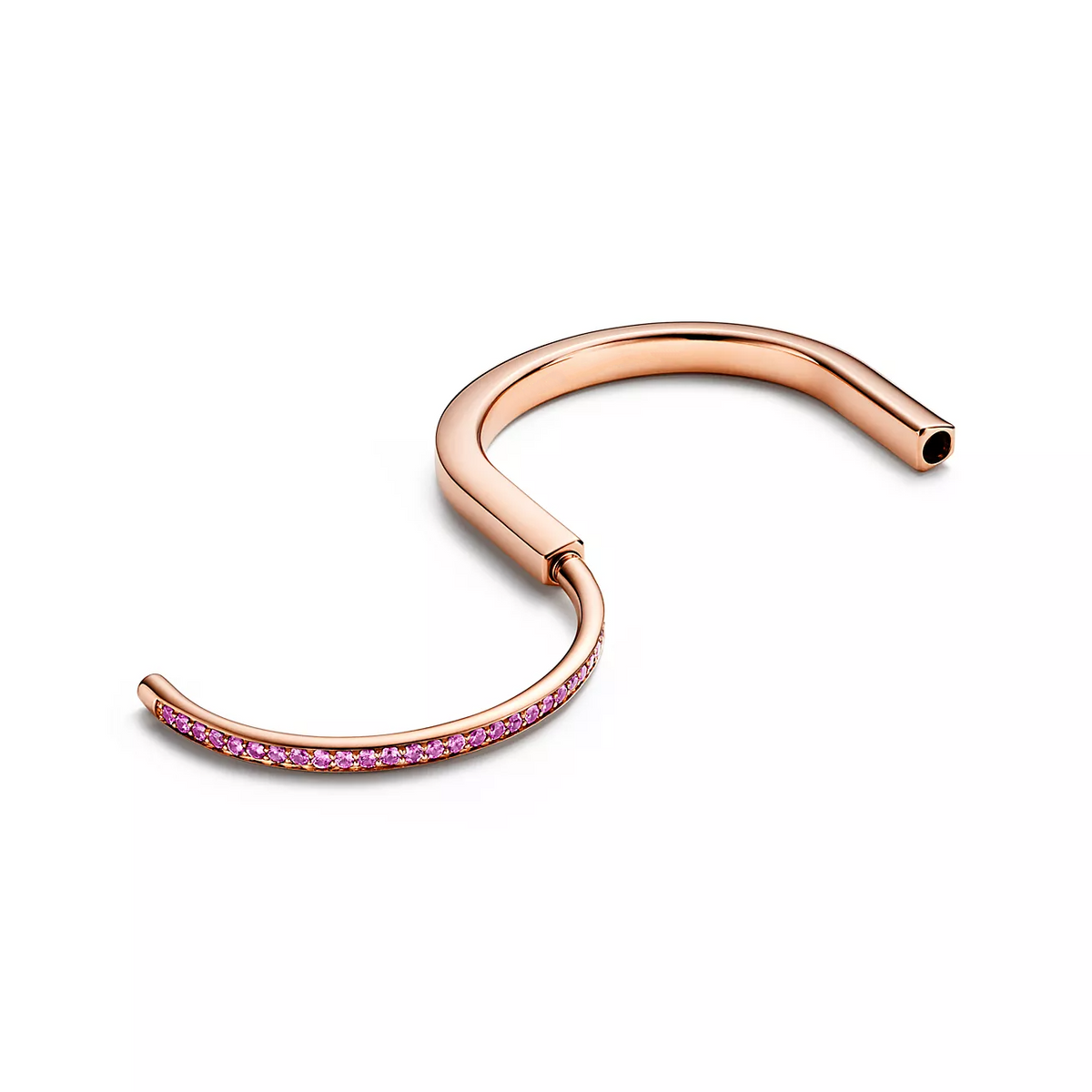 [Renovia Jewelry]LOCK BRACELET ROSE DIAMOND PINK GOLD