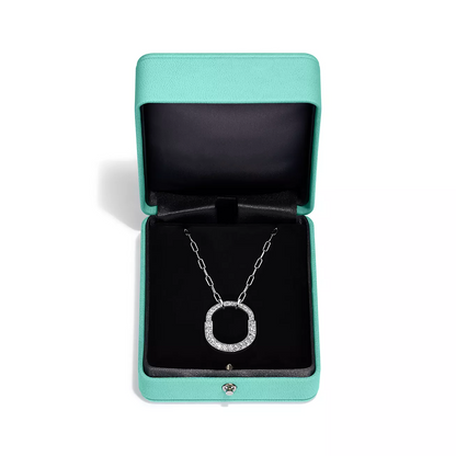 [Renovia Jewelry]LOCK NECKLACE MEDIUM PENDANT SILVER PAVED DIAMONDS