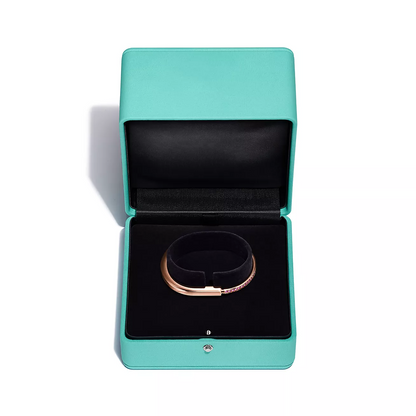 [Renovia Jewelry]LOCK BRACELET ROSE DIAMOND PINK GOLD