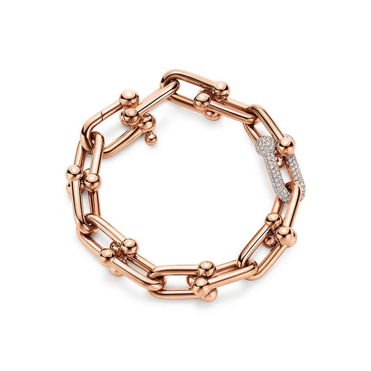 [Renovia Jewelry]HARDWEAR BRACELET PINK GOLD AND SILVER DIAMOND