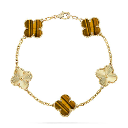 [Renovia Jewelry] CLOVER 5 MOTIFS TIGER EYE BRACELET COLLECTION