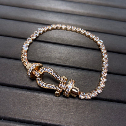 [Renovia Jewelry]FORCE  LARGE HORSESHOE FULL DIAMOND TENNIS BRACELET
