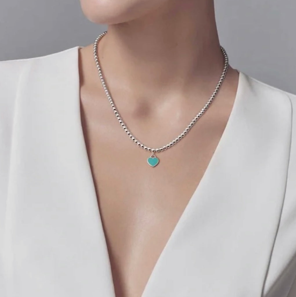 [Renovia Jewelry]RETURN TO TIF SILVER BEAD NECKLACE
