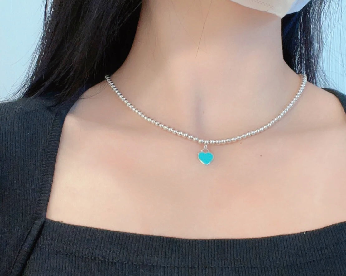 [Renovia Jewelry]RETURN TO TIF SILVER BEAD NECKLACE