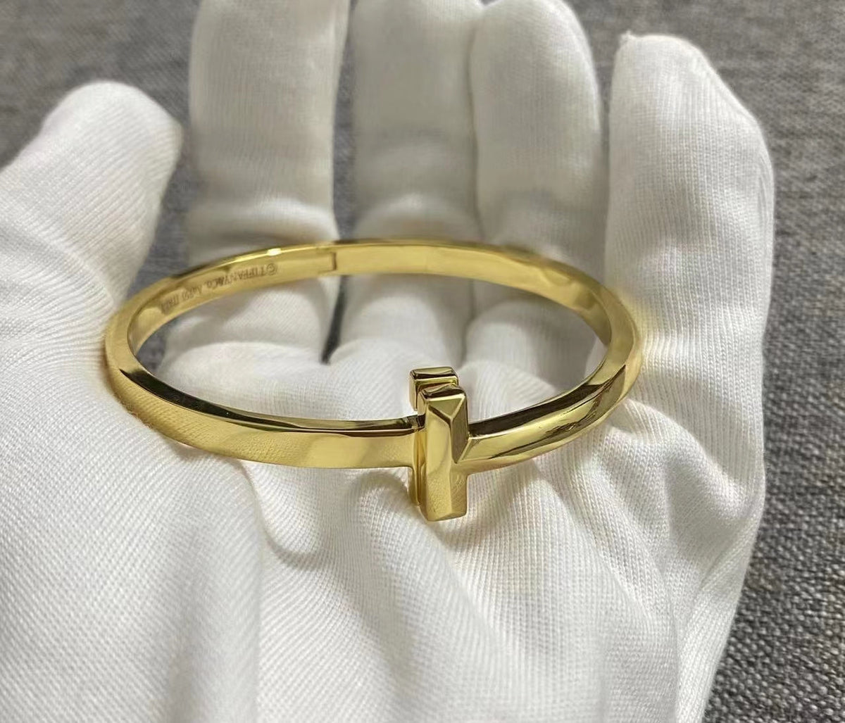 [Renovia Jewelry]T1 WIDE HINGED BANGLE BRACELET