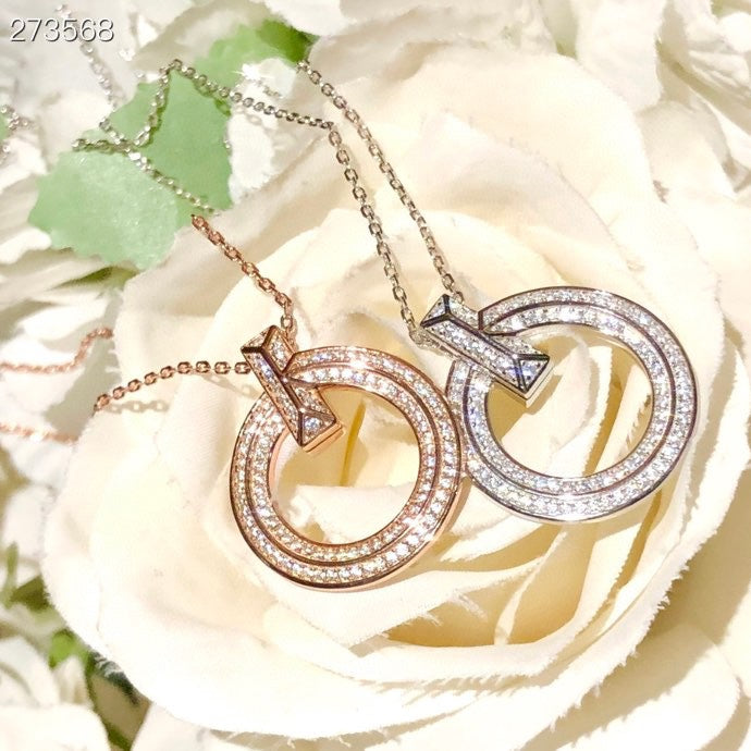 [Renovia Jewelry]T1 CIRCLE DIAMOND PAVED MEDIUM NECKLACE