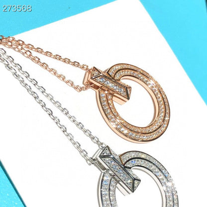 [Renovia Jewelry]T1 CIRCLE DIAMOND PAVED MEDIUM NECKLACE