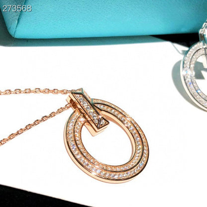 [Renovia Jewelry]T1 CIRCLE DIAMOND PAVED MEDIUM NECKLACE