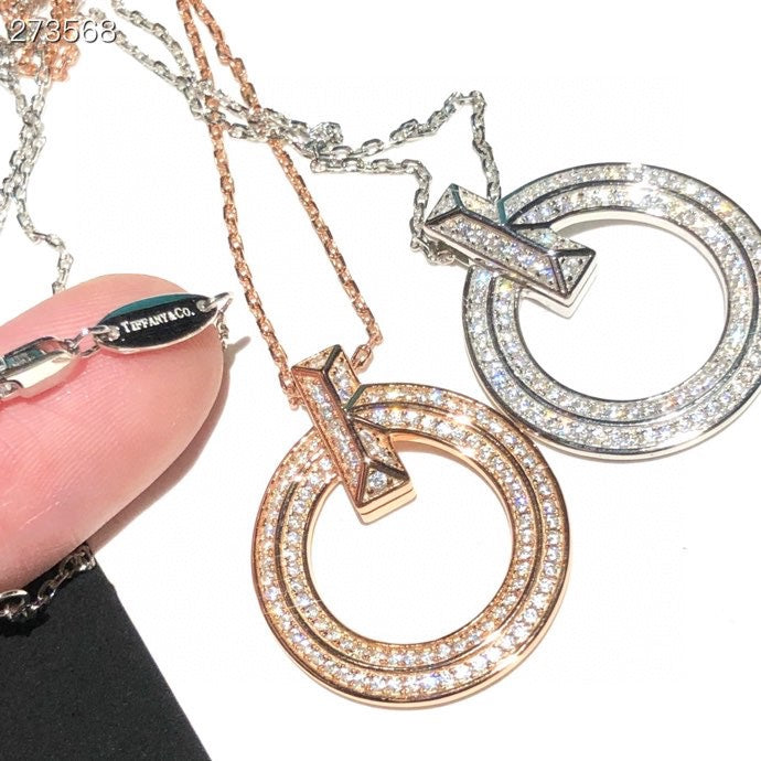 [Renovia Jewelry]T1 CIRCLE DIAMOND PAVED MEDIUM NECKLACE