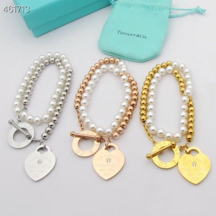 [Renovia Jewelry]RETURN TO TIF HEART TAF BEAD PEARL BRACELET