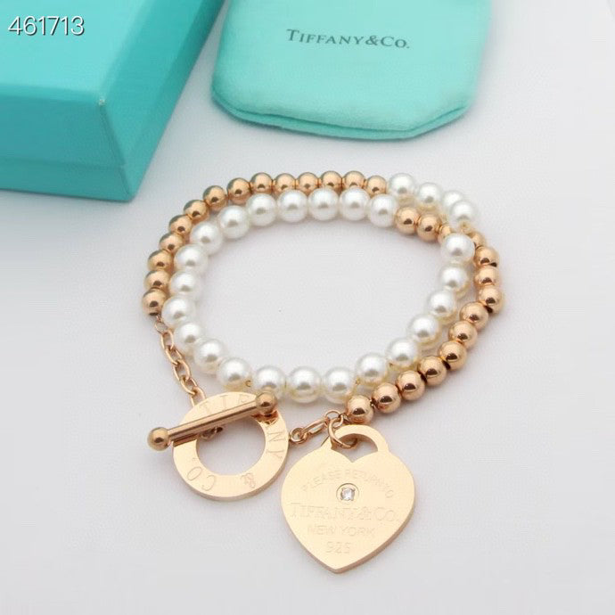 [Renovia Jewelry]RETURN TO TIF HEART TAF BEAD PEARL BRACELET