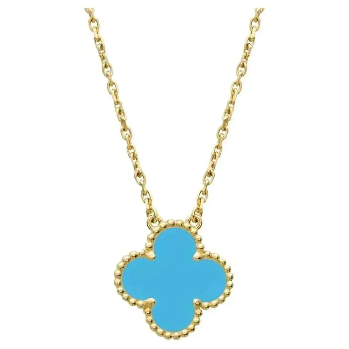 [Renovia Jewelry]CLOVER 15MM VINTAGE TURQUOISE NECKLACE