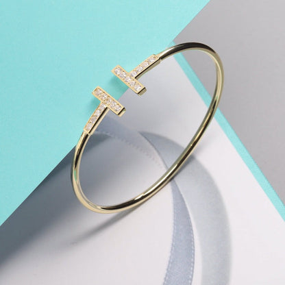 [Renovia Jewelry]T BRACELET 1.8MM GOLD DIAMOND
